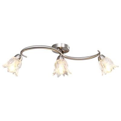 VidaXL Plafondlamp met glazen tulpvormige kappen 3xe14 transparant
