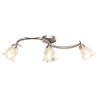 VidaXL Plafondlamp met glazen tulpvormige kappen 3xe14 transparant