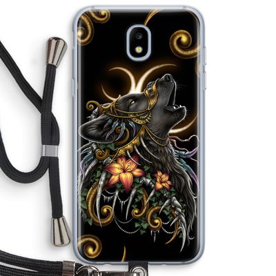 Huilende Wolf: Samsung Galaxy J5 (2017) Transparant Hoesje met koord