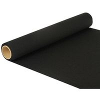 Duni tafelloper - papier - zwart - 480 x 40 cm - Tafellopers/placemats   -
