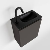 Toiletmeubel Mondiaz Ture | 40 cm | Meubelkleur Dark grey | Eden wastafel Urban Rechts | 1 kraangat