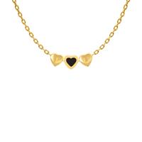 Minimalistische initialen ketting tiny hearts - Stainless steel - Goud