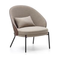 Kave Home Eamy fauteuil chenille Lichtbruin/Wenge