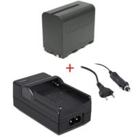 Accu NP-F970 + accu-lader voor LED-lampen en div. Sony videocamera's