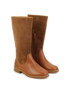 Chloé Kids bottes en daim à logo gravé - Marron