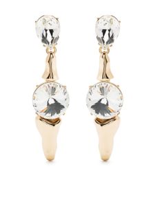 AREA boucles d'oreilles Bone Drop à ornements en cristal