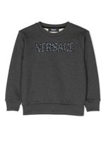 Versace Kids sweat à logo appliqué - Gris