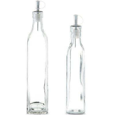 Zeller Glazen azijn/olie flessen met schenktuit 270 ml en 500 ml - Keuken benodigdheden