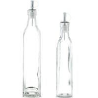 Zeller Glazen azijn/olie flessen met schenktuit 270 ml en 500 ml - Keuken benodigdheden