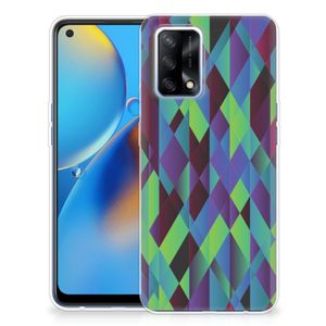 OPPO A74 4G TPU Hoesje Abstract Green Blue