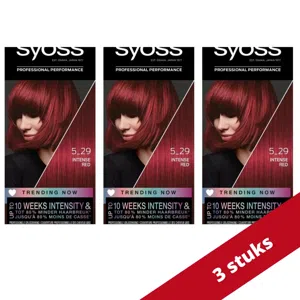 Syoss 5-29 Intense Red Haarverf - Voordeelverpakking - 3 stuks