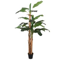 vidaXL Kunstplant bananenboom 18 bladeren 150 cm groen - thumbnail