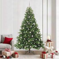 Kunstkerstboom met 300 LED met standaard Groen 210 cm PE en PVC