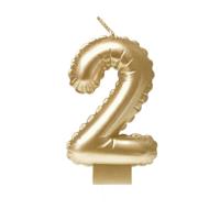 Foil balloon candle gold 2 | 4 stuks