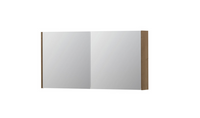 INK SPK1 spiegelkast met 2 dubbel gespiegelde deuren, stopcontact en schakelaar 120 x 14 x 60 cm, ash grey fineer