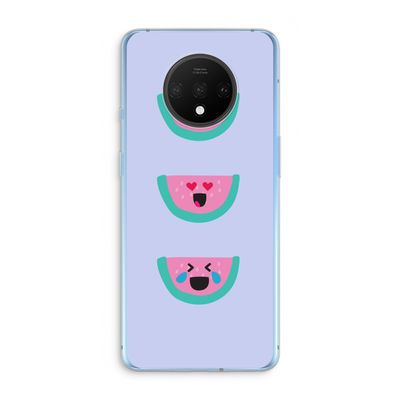 Smiley watermeloen: OnePlus 7T Transparant Hoesje