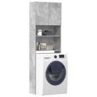 Wasmachinekast 64x24x190 cm bewerkt hout betongrijs