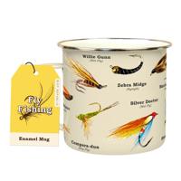 Gift Republic Mok emaille - Emaille mok - Vliegvissen