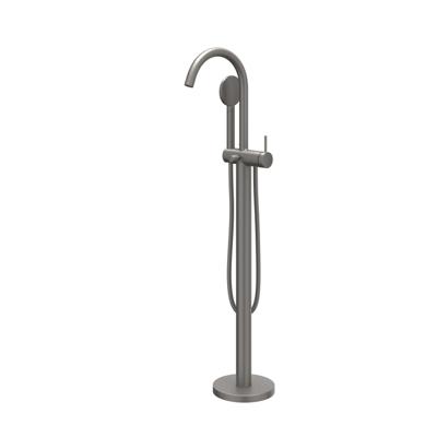 IVY Nexus Badthermostaatkraan - opbouw - met wegdraaibare baduitloop - met omstel - cooltouch - Geborsteld metal black PVD 6303006