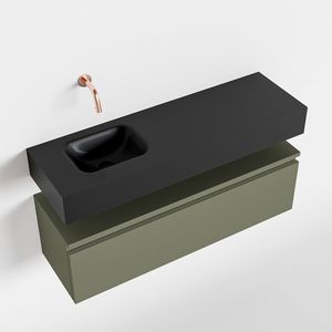 Toiletmeubel Mondiaz Andor | 100 cm | Meubelkleur Army | Lex vrijhangend wastafel Urban Links | Zonder kraangat