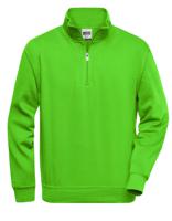 James & Nicholson JN831 Workwear Half Zip Sweat - Lime-Green - 6XL