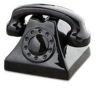 Balvi spaarpot Ring Ring 13 x 16,5 cm keramiek zwart - thumbnail