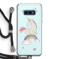 Regenboog eenhoorn: Samsung Galaxy S10e Transparant Hoesje met koord