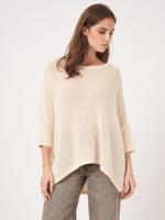 Lichte cashmere ajour poncho-trui Lichte cashmere ajour poncho-trui