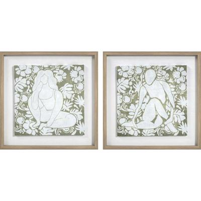 Canvas DKD Home Decor Kristal Canvas Hout MDF 42 x 3 x 42 cm