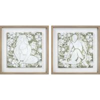 Canvas DKD Home Decor Kristal Canvas Hout MDF 42 x 3 x 42 cm