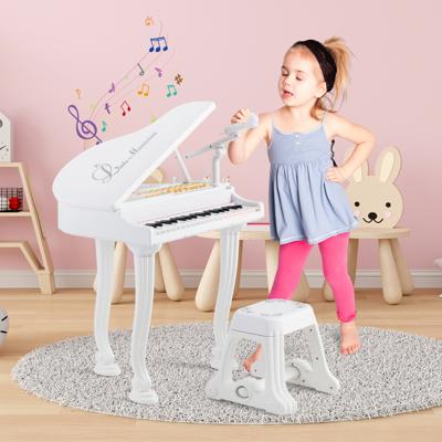 Kinderkeyboard met 37 Toetsen & Kruk Elektronische Pianotoetsenbord 47 x 37 x 70 cm Wit