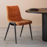 LABEL51 Eetkamerstoel Noor - Cognac - - Zwart Metalen Frame