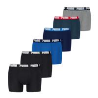 Puma everyday Boxershorts 6-pack blauw-zwart Puma everyday Boxershorts 6-pack blauw-zwart