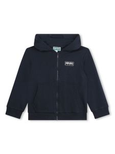 Kenzo Kids hoodie zippé à logo imprimé - Bleu