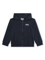 Kenzo Kids hoodie zippé à logo imprimé - Bleu - thumbnail