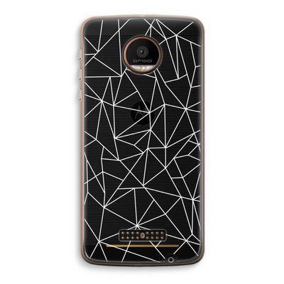 Geometrische lijnen wit: Motorola Moto Z Force Transparant Hoesje