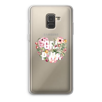 GRL PWR Flower: Samsung Galaxy A8 (2018) Transparant Hoesje