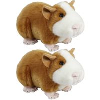 2x stuks pluche bruine cavia knuffel 18 cm speelgoed