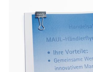 Papierklem MAUL 215 foldback 19mm capaciteit 7mm zilver