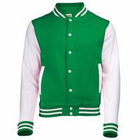 Groen met wit college jacket voor heren 2XL (46/56)  -