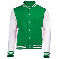 Groen met wit college jacket voor heren