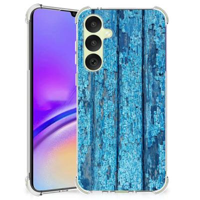 Samsung Galaxy A35 Stevig Telefoonhoesje Wood Blue Samsung Galaxy A35 Stevig Telefoonhoesje Wood Blue