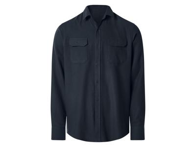 Esmara Men Flanellen heren overhemd (Marineblauw, XL)