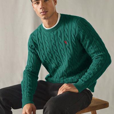 Bon&Bon Jersey de Manga Larga para Hombre en Lana Peinada Verde Verde Oscuro / L