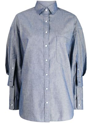 Kolor chemise en coton à design superposé - Bleu