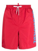 DSQUARED2 short de bain à logo imprimé - Rouge - thumbnail