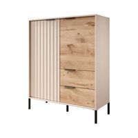 Meubella Dressoir Ramirez - Beige - Eiken - 103 cm