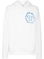 Philipp Plein hoodie en coton à logo imprimé - Blanc - thumbnail