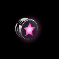 LED Tunnel met star design Chirurgisch staal 316L Tunnels & Plugs