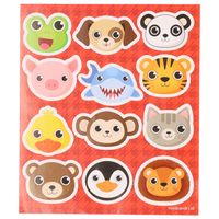 4x Velletjes agenda/dagboek/fun kinder dieren stickers - 12 dieren per velletje van 10 x 12 cm